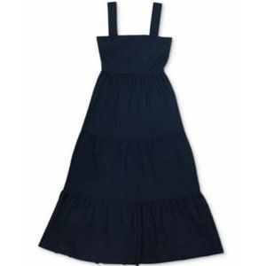 INC International Concepts Tiered Knit Maxi Dress Black L